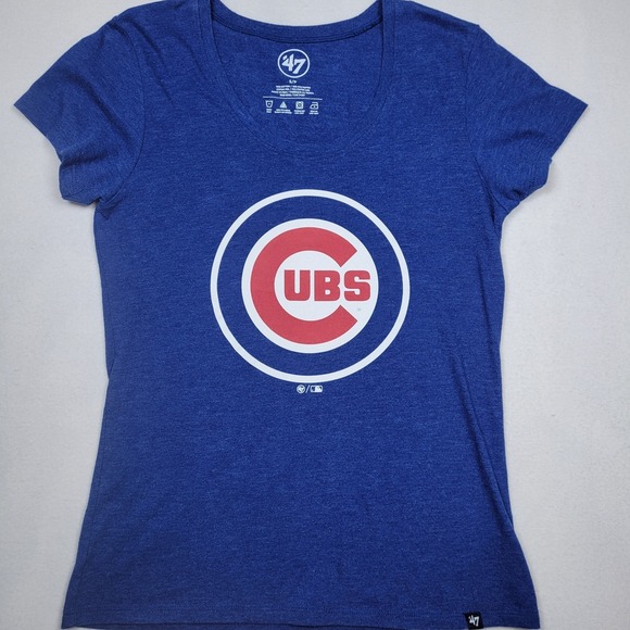 47 Brand Chicago Cubs Woman's Short Sleeve Shirt, Blue Size Small‎ - Picture 1 of 6